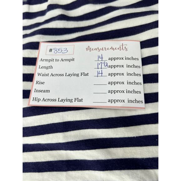 Rachel Roy Navy Blue & White Horitzontal Stripes Strapless Bandeau Top Size L - Picture 7 of 7